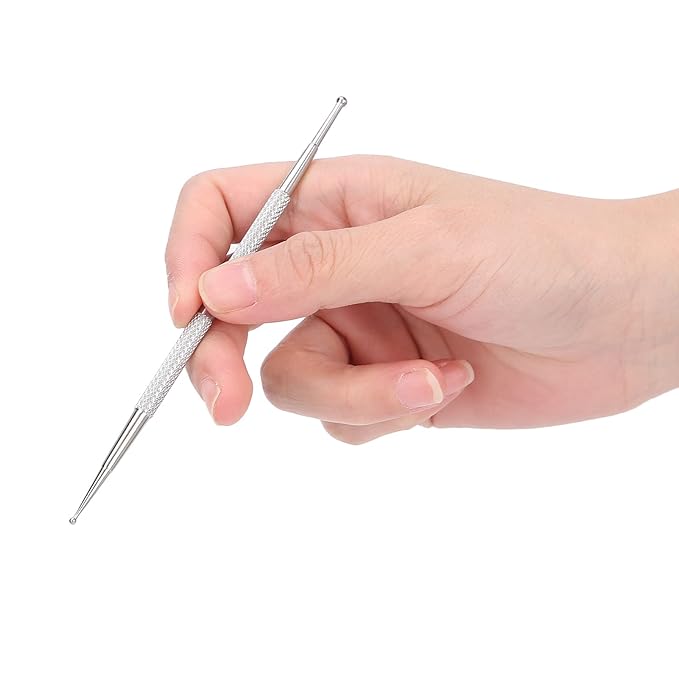 5Pcs 2 Way Stainless Steel Dotting Pen Tool, Nail Salon Nail Dotting Tool, Dual Tip Dot Painting Tools for Stippling, Tracing, Transfer Stamping, Embossing and Painting