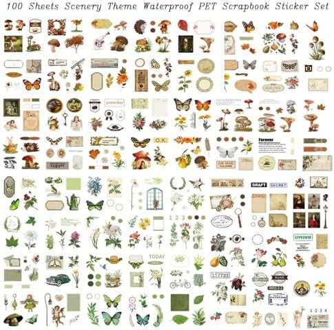 510PCS Scrapbook Kits for Adults, Vintage Aesthetic Journaling Stickers Ephemera for Junk Journal Supplies, 100 Sheets Diecut PET Scarpbook Stickers for Scrap Booking Supples, Bujo, DIY Crats Ars - Image 4