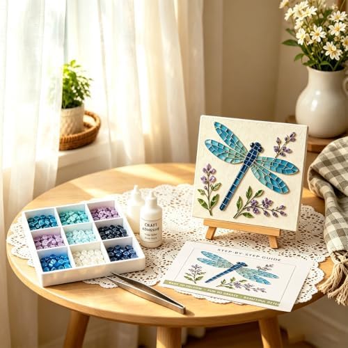 Garden Flowerpot Mosaic Art Kit Floral,Mosaic Art Kits for Adults，Style G - Image 2
