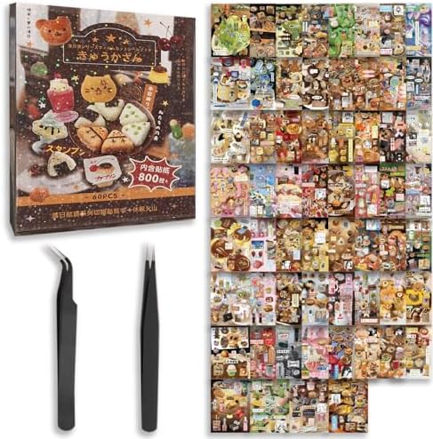 Japanese Sticker Book, Heisei Retro Cute Korean Stickers, 800PCS+ by MHBEW