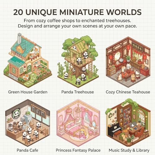 3D Miniature Room Sticker Book, Blue - Image 4