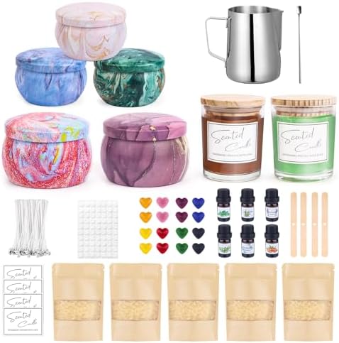 OFUN Candle Making Kit for Adults,Candle Making Supplies with Beewax, Fragrance Oil, Beeswax Dye Blocks, Melting Pot etc DIY Candle Craft Tools for Women Friend Family by OFUN
