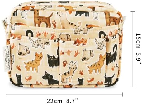 Multiple Pockets Portfolio Organizer with Zipper,Makeup Bag Pencil Pouch - Image 2