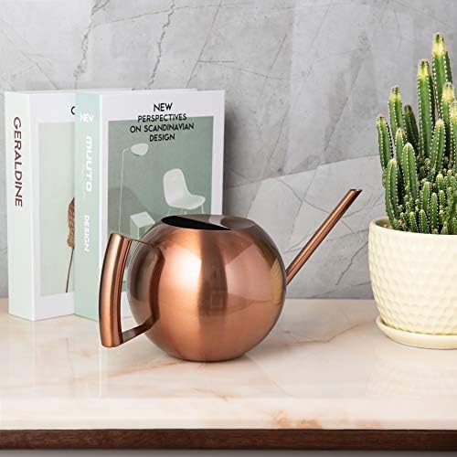 IMEEA 45oz/1.3Liter Metal Watering Cans for Indoor Plants Stainless Steel for Office Fish Bowl Shape (Copper Color) - Image 3