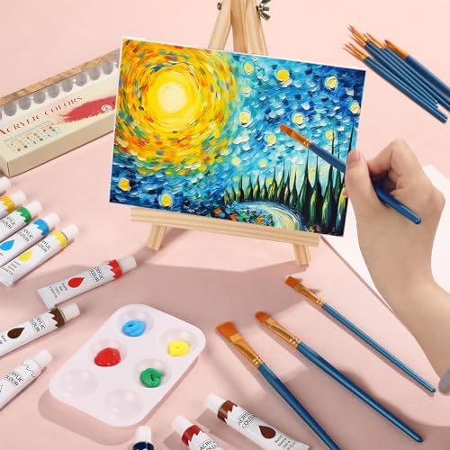 ESRICH 26 PCS Acrylic Paint Set with 12 Colors Acrylic Paints - Image 4