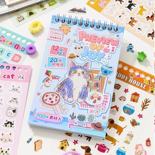 Stickers Book for Scrapbooking Supplies,700+ Kawaii Kitten Journal Stickers - Image 3