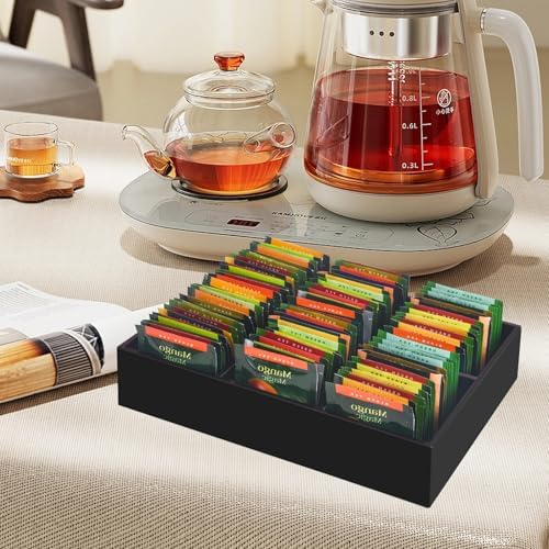 Tasybox Acrylic Tea Bag Organizer, Black Tea Bag Holder, Drawer Organizer - Image 6