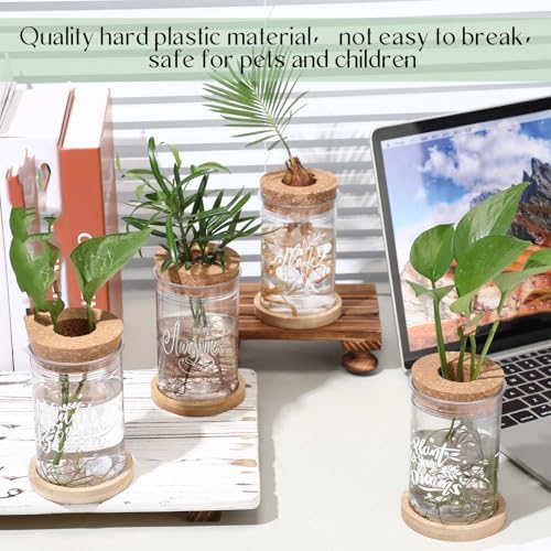 Baderke 12 Pack Plant Propagation Jars Cork Lids Bamboo Stand,Awesome - Image 4