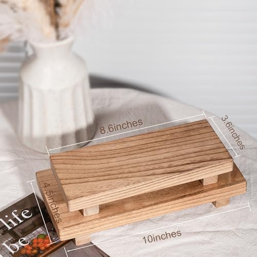 Wood Bathroom Tray Farmhouse Decor Kitchen Soap Holder, 10"x4.5" Brown - Image 6