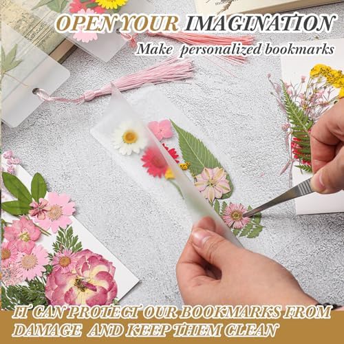Fuyoooo 176 Pcs Pressed Flower Bookmark Kit,Pink,3 Size - Image 5