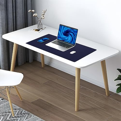 AFIING Cork Desk Mat 23.6 x 13.7, Dual-Sided Cork & PU Leather Desk Pad, Waterproof Non-Slip Desk Protector for Home Office, Study Desk & Minimalist Workspace Blue - Image 6