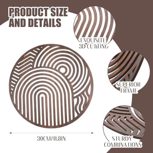 Yerliker Mcm Decor Mid Century Modern Wood Wall Art, Circular - Image 2