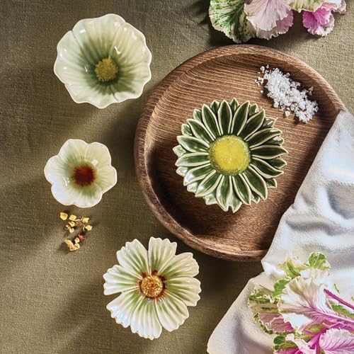 47th & Main Decorative Trinket Tray Flower Shaped Glazed Stoneware Dish for Home Décor, 5.25" Diameter x 1.25" Deep, Daisy Delight - Image 3