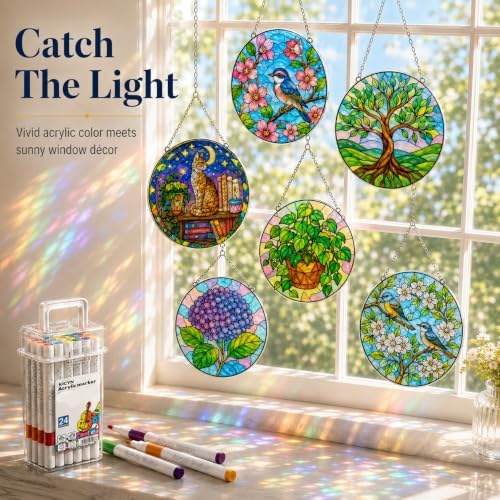 RGBMIX 36PCS DIY Flower Suncatcher Window Craft Kit for Adults - Image 2