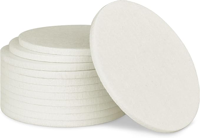 12 Pcs Felt Drink Coasters, 4 Inch Round Absorbent Felt Coasters for Drinks, Thickened Absorbent Coaster for Home Decor Coffee Tabletop Protection, Beige