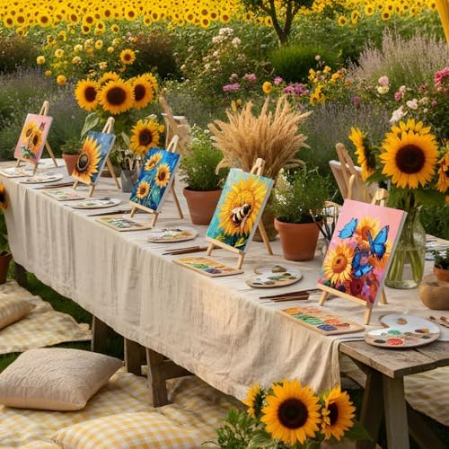 Marspark 12 Set Sunflowers Pre Drawn Canvas Pre Printed Canvas Set - Image 5