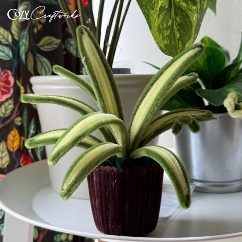 WeVeel Cozy Craftworks Four Small Plants Chenille Stem Craft Kit Bundle for Teens & Adults – Mindful DIY Plant Craft, Tactile Pipe Cleaner Art Kit with QR Video Tutorials - Image 6