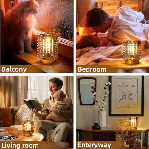 Battery Operated Lamp Timer, Small Cordless Lamp Decorative, Gray - Image 5