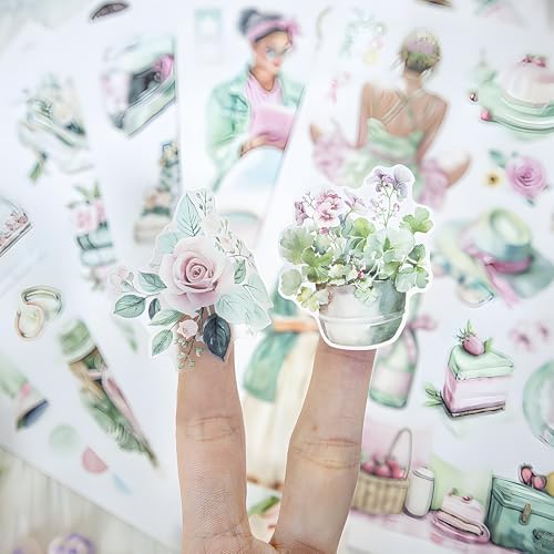 Snycler Breezy Holiday Theme Sticker Scrapbooking Supplies for Junk Journal, 20 Sheets PET Stickers - Vintage Journaling Stickers, Ephemera Sticker Book Pre Cut, Junk Journal Supplies, Planner - Image 5
