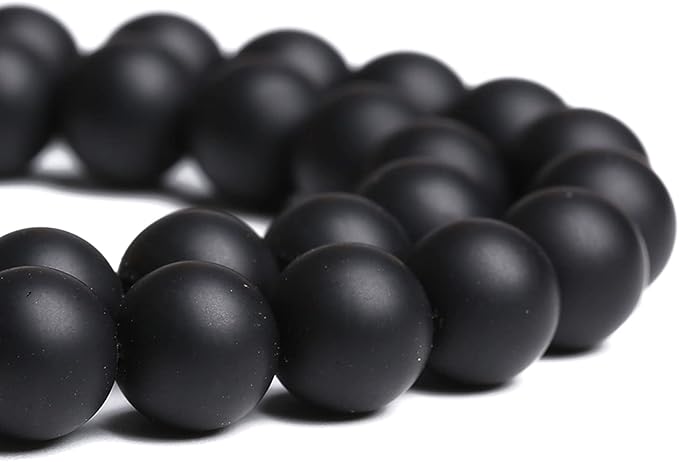 6MM 60PCS Natural Stone Matte Black Agate Loose Beads for Jewelry Making DIY Bracelet Necklace