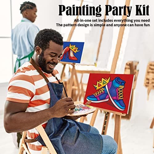 VOCHIC 2 Pack Pre Drawn Canvas for Painting for Adults Paint and Sip Kit - Image 3