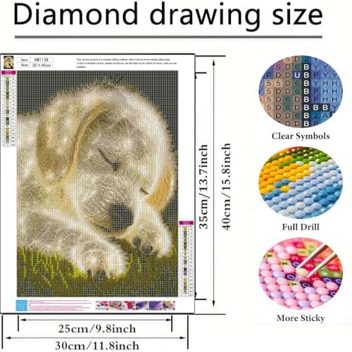 BYGFHLYW 5D Diamond Painting Kit, Dog Diamond Art for Adults 12X16In - Image 5