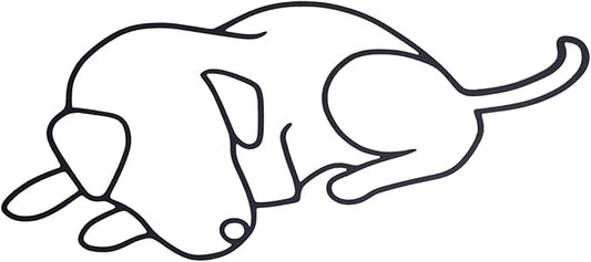 TYLCC Black Metal Dog Wall Decor Minimalist Abstract Dog Wall Art Line Drawing Art for Living Room Bedroom Decorations (Sleeping)