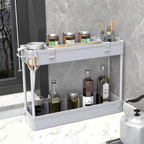 2 Pack 3 Tier Slim Storage Cart, Bathroom Rolling Utility Organizer - Image 3