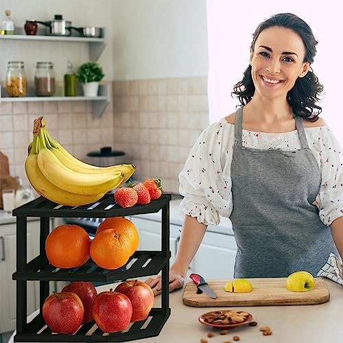 Bambüsi Black 3-Tier Corner Shelf, Kitchen Cabinet Organizer, Bamboo Rack - Image 7