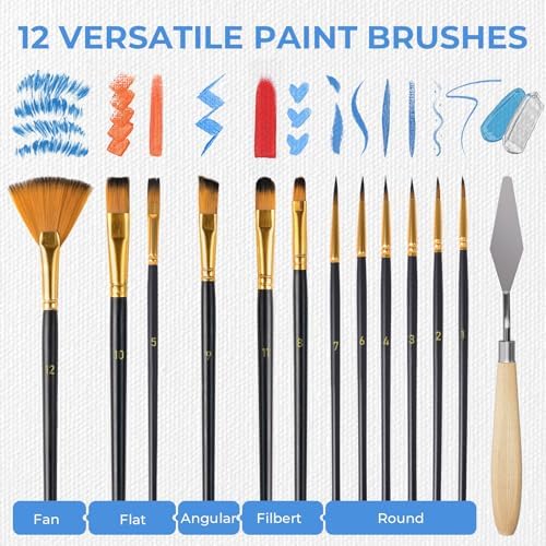 Nicpro 46PCS Acrylic Paint Canvas Set for Adults with 24 Paints (36ML) - Image 5
