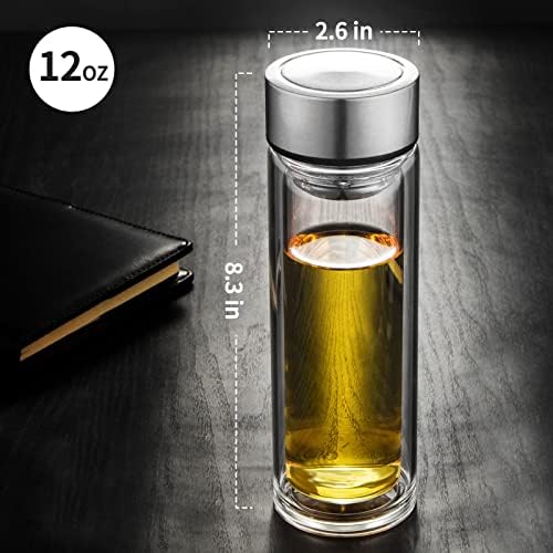 PARACITY Tea Infuser Bottle, Glass Tea Infuser Mug, 12 fl oz Tumbler - Image 6