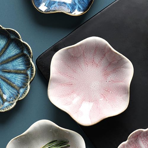 Ceramic Leaf Trinket Dish - 4-Leaf Clover Ring Holder & Lotus Jewelry Tray, Elegant Decorative Gift for Women (Pink - Lotus Leaf) - Image 2