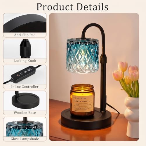 Candle Warmer Lamp with Timer, Birthday Gifts for Women, Room Decor, Blue - Image 5