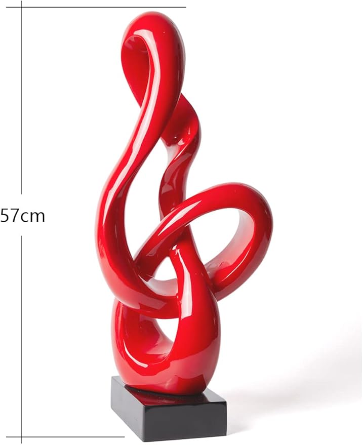 NENBOLEC Sculpture Music Note Decor Modern Statue Gifts Treble Clef Figurine Polyresin Arts Red 23 inch
