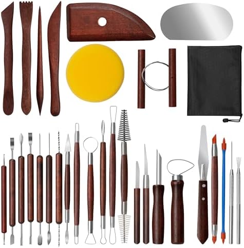 Amrules 31 Pcs Polymer Clay Sculpting Tools Kit for Adults, Red by Amrules