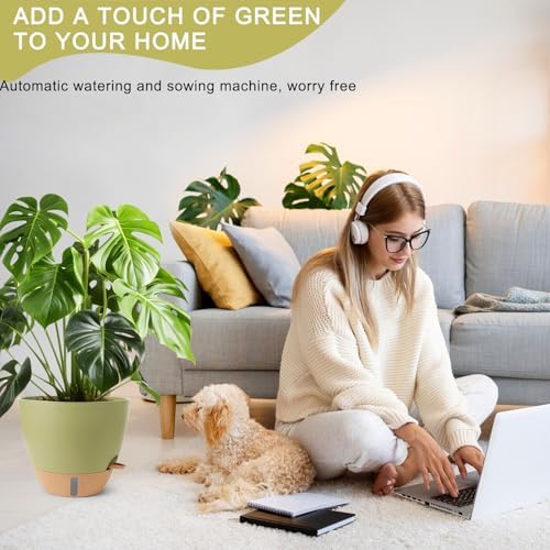 Self Watering Pots for Indoor Plants 12/10/9/8 Inch Plastic with Reservoir - Image 5