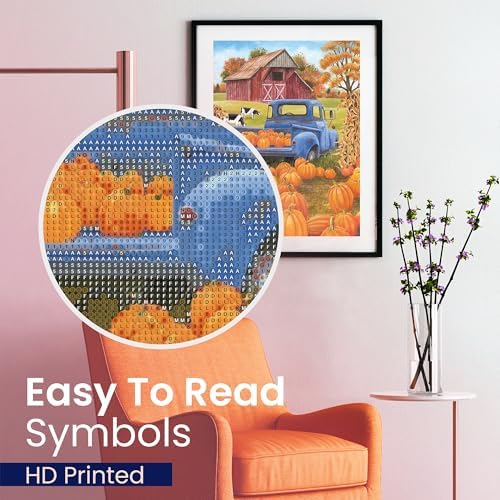 Pumpkin Patch Diamond Art Kit for Adults Fall Truck Dog 5D Painting 12x16 - Image 6
