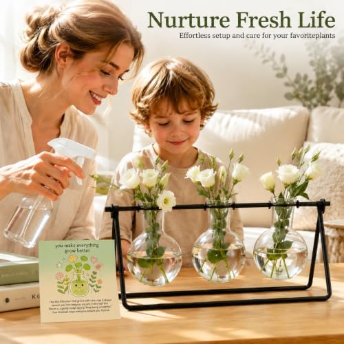 Plant Propagation Stations, Plant Terrarium with Minimalist Metal Stand - Image 5