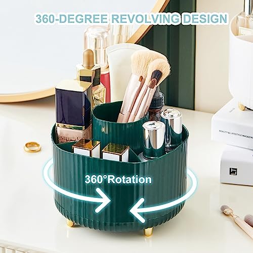 Cayxenful Pencil Holder For Desk,5 Slots 360°Degree Rotating Desk Organizers And Accessories,Desktop Storage Stationery Supplies Organizer, Cute Pencil Cup Pot For Office, School, Home (A-Green) - Image 4