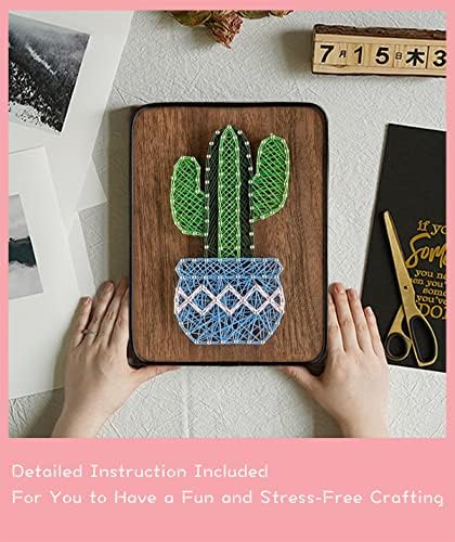 BAZIMA DIY String Art Kit for Beginner,DIY Cactus Craft Kit,Unique Gift,Craft Kit for Holidays - Image 5