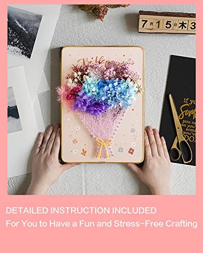 BAZIMA DIY String Art Kit for Beginner,Flowers String Art, DIY Dried Flowers Craft Kit, Unique Gift, Craft Kit for Holidays - Image 3