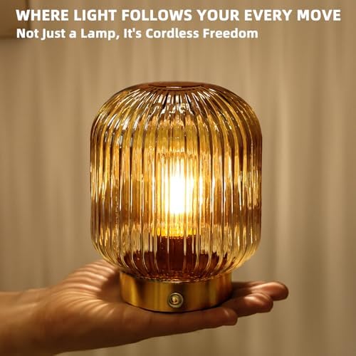 MJ PREMIER Rechargeable Table Lamp,Cordless Lamp with Memory Function,Amber - Image 3