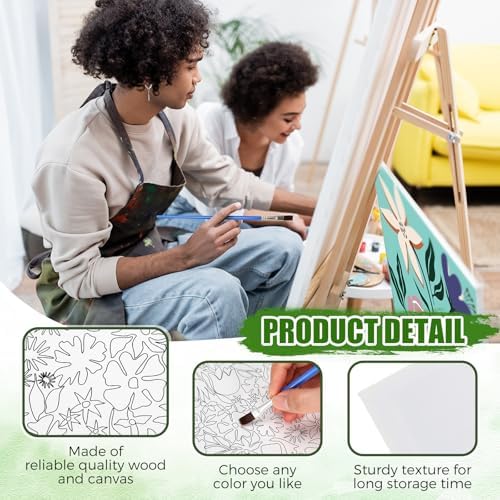 Sherr 140 Pcs 20 Set Pre Drawn Canvas Painting Kit, Flower - Image 3