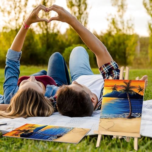 Ctosree 12 Pcs Pre Drawn Canvas for Painting,Romantic Encounter,8 x 10 Inch - Image 4