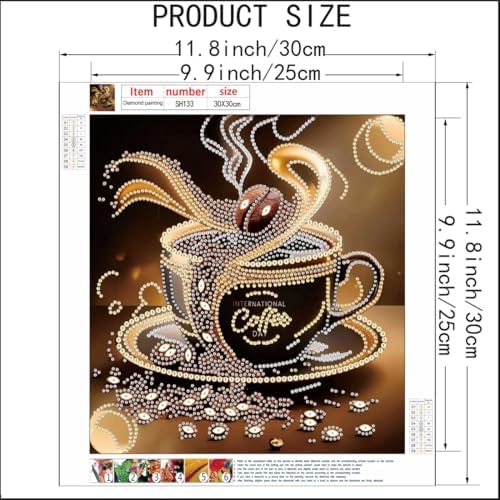 5D Special Shape Diamond Art Kits,Coffee Cup DIY Diamond Painting Kits - Image 5