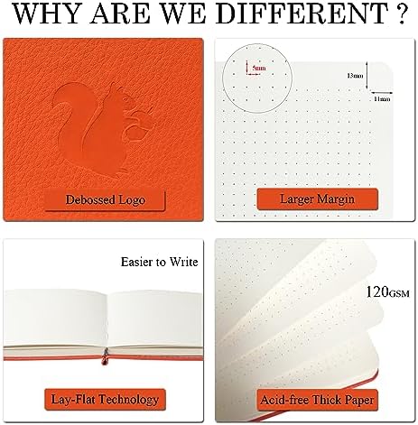 Y&I Bullet Journal Kit - A5 Hardcover Notebook with 184 Numbered Pages, Thick 120GSM Paper, Stencils, Stickers, Pens, Washi Tapes - Dotted Journaling Kit for Beginners (Orange) - Image 3