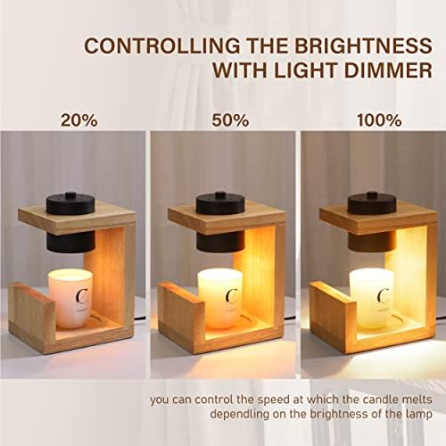 AIKUT Candle Warmer Lamp, with 2 Bulbs,Timer & Dimmer,Simple Natural Wood,Compatible Up to 4.5 inch Candles,for Home Scented and Décor，110-120V (Wood) - Image 5