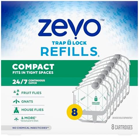 Zevo Compact Flying Insect Trap Refills for Gnats & Fruit Flies, 8 Count by Unknown