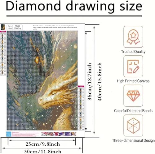 5D Diamond Painting Kits for Adults, Dragons Diamond Art Kits 12x16 in - Image 6