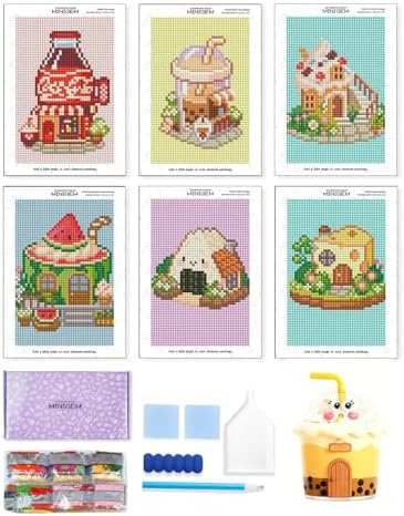 forever young Tea Time Cottage Small Diamond Art Kits, 5x7 Inch Canvas by FOREVERYOUNG